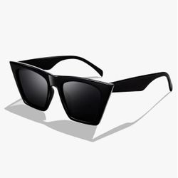 Black Square Cat eye Glam Sunglasses