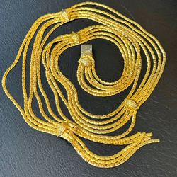 Vintage Designer CHRISTIAN DIOR Gold Tone Belly Chain Belt Necklace Limited Edition