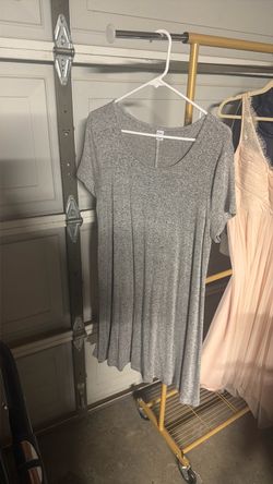 Gray Heathered Swing T-Shirt Dress