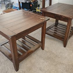 2 - Sturdy, Wooden End Tables