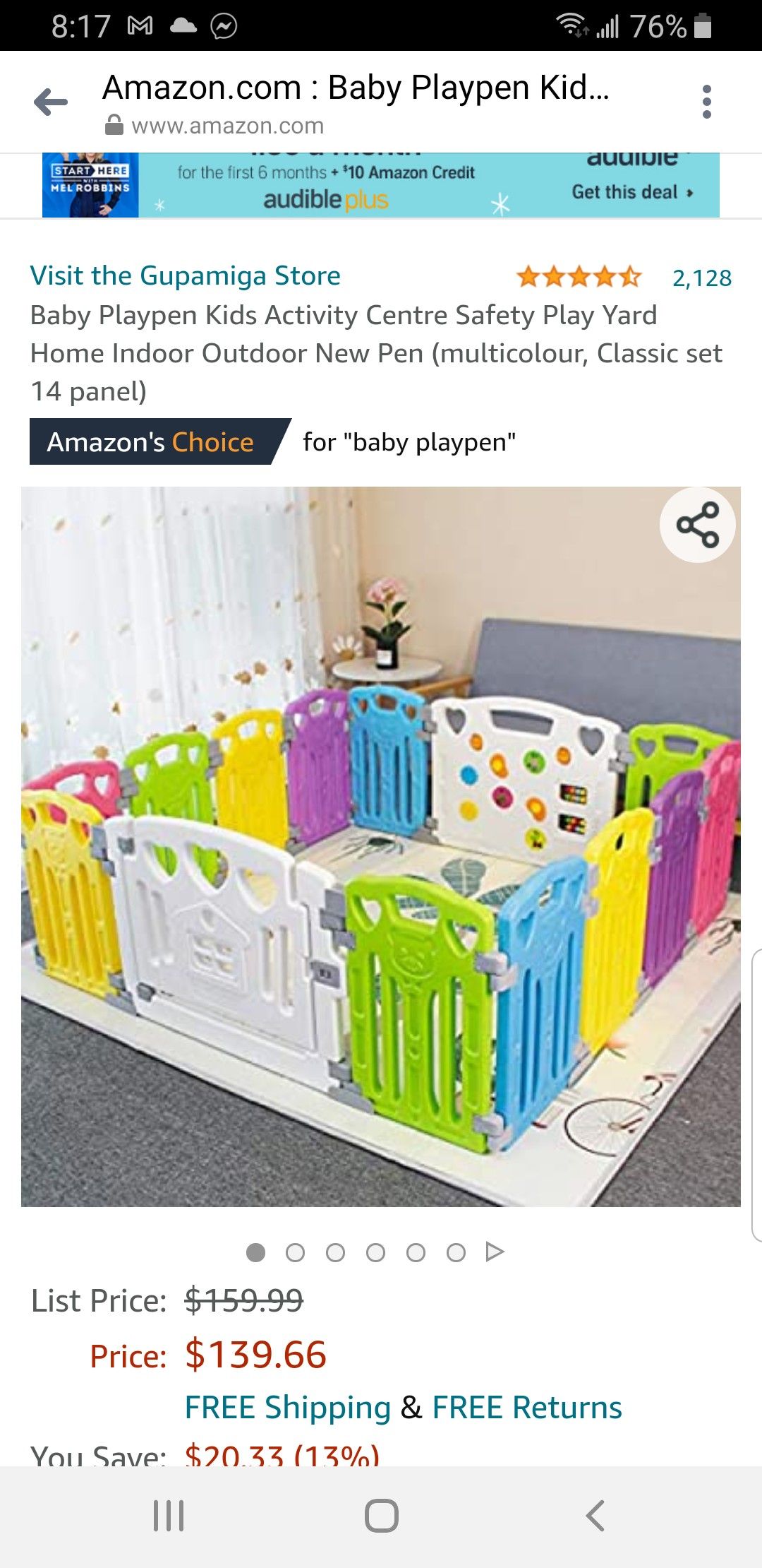 Baby play pen 14 panel gupamega