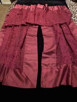 Dark Red, Chiffon , 36x29 Short Window Curtains