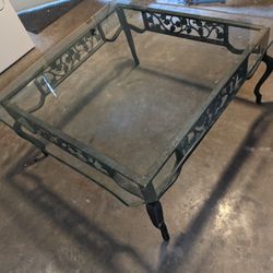 Glass Top Table In Good Condition 
