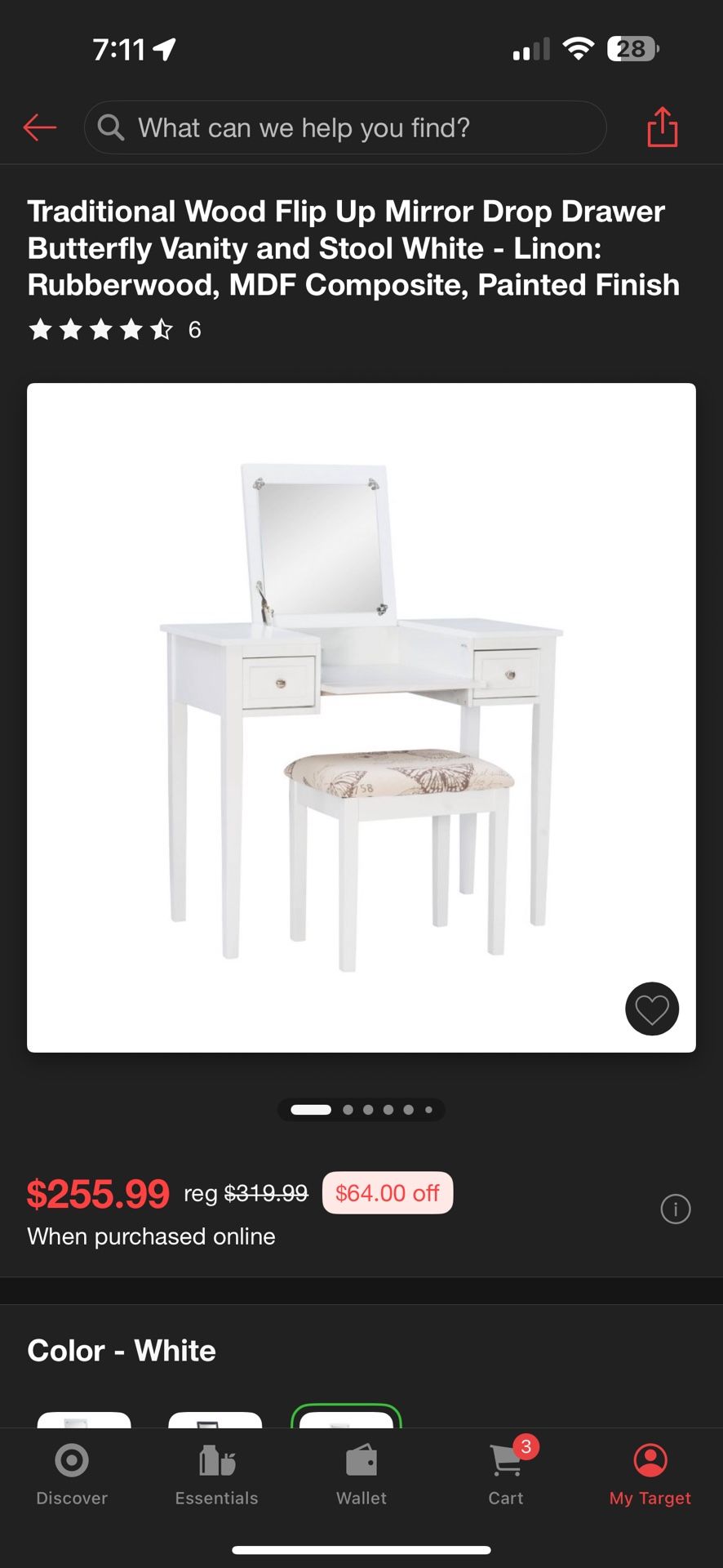 Small White Vanity Desk
