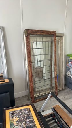 Vintage stain glass swinging doors