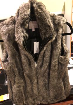 Faux fur banana republic vest