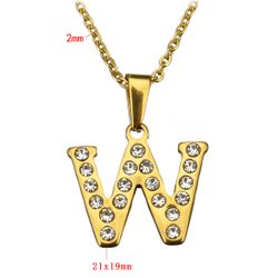 Necklace stainless steel initial alphabet letter 18k Gold Plated