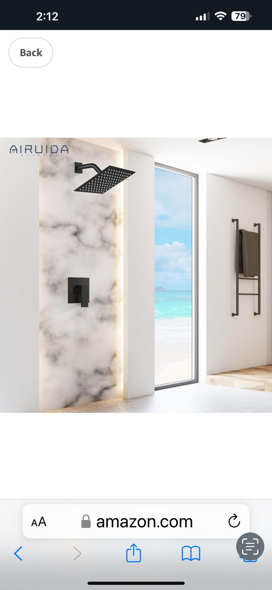 Matte Black Shower Faucet Set, Bathroom Rainfall Shower Trim Kit C23 black and chrome
