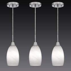 Viinew Mini Glass Pendant Light Handblown Marble & Nickel