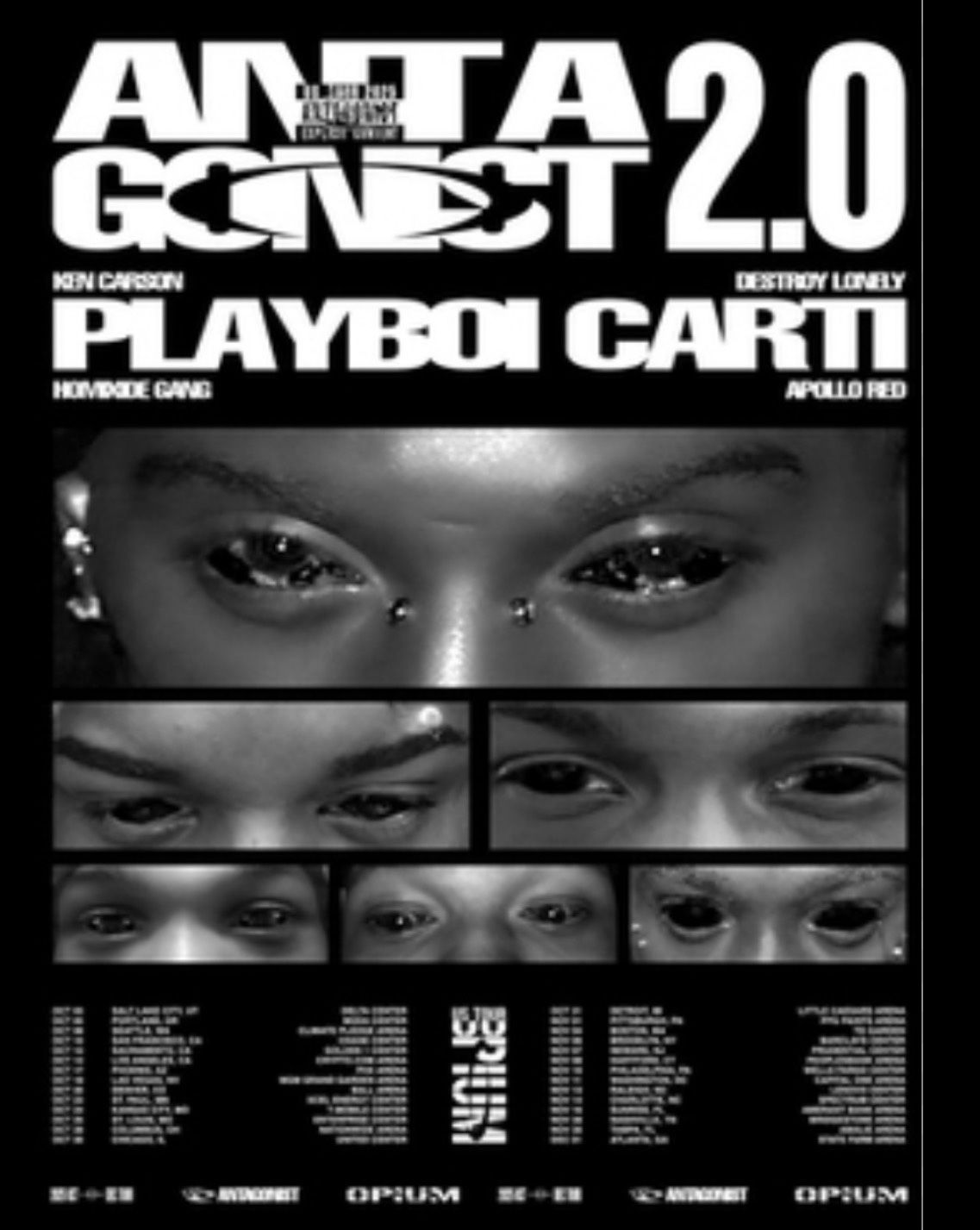 (2) Playboi Carti Antagonist Tour Tickets 