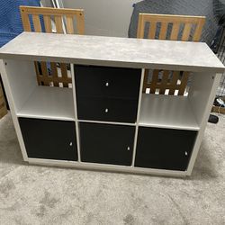 IKEA 6-Cube Storage Unit/Shelf with Drawers and Cabinets 
