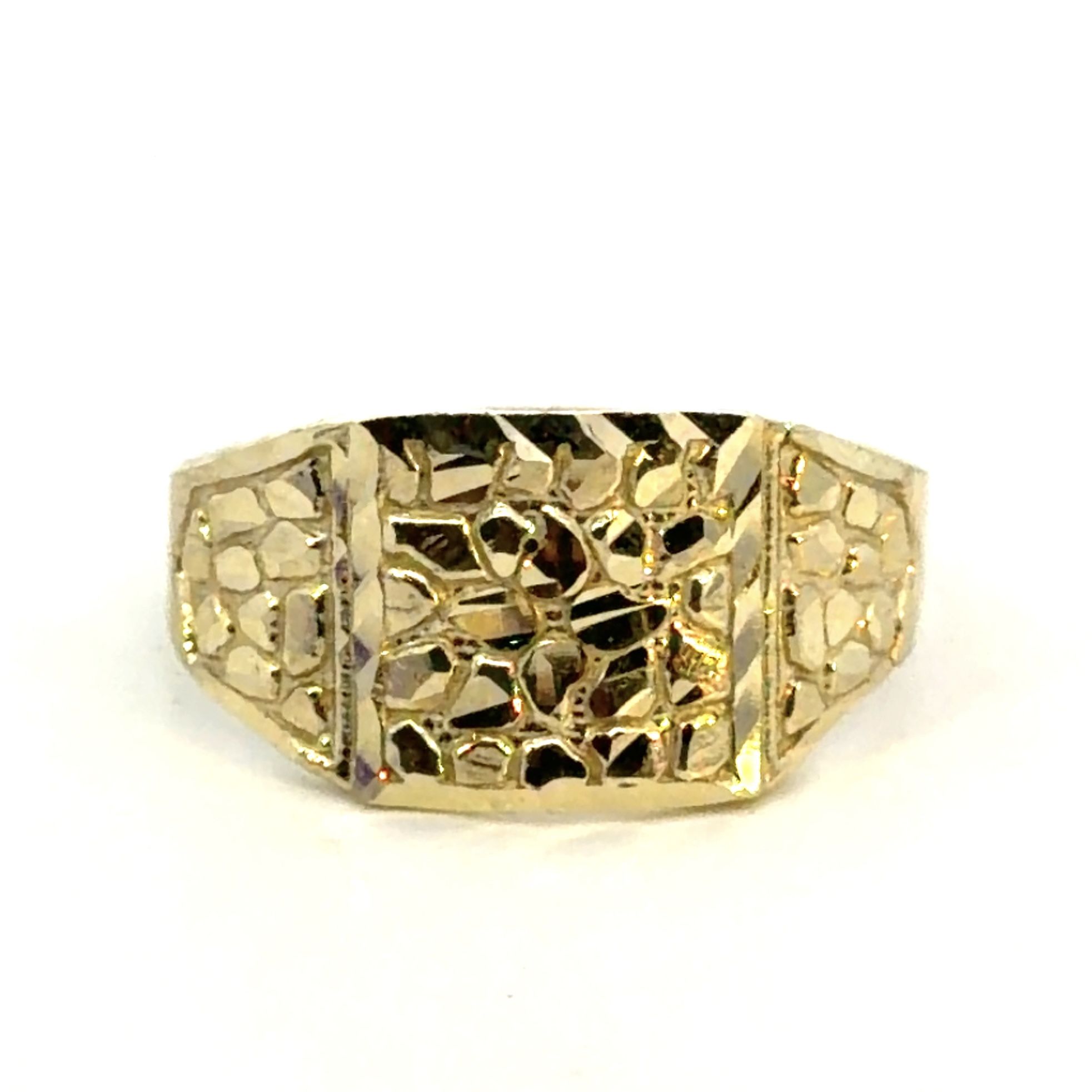 Woman’s Ladies 10k Yellow Gold Square Nugget Ring Size 5.5 GP3126708