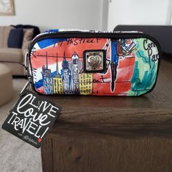 Vibrant Color Zippered Cosmetic Bag,  See Notes