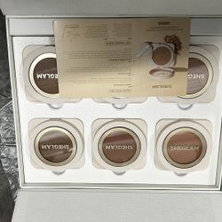 She Glam High Coverage Powder Foundation Kit For Dark/deep Skin tones 