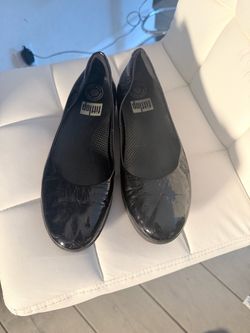 FitFlop Black Patent Ballet Flats