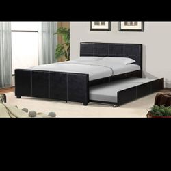 Brand New Black Platform Bed With Trundle (Twin or Full)
