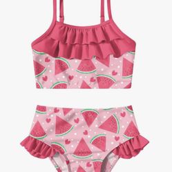 Girls Swimsuit Two Piece Swimwear Summer Fruit Strawberry Bikini