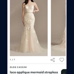 Davids Bridal Mermaid Dress Size 14 Altered