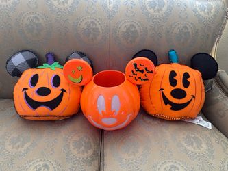 Disney Halloween Pillows and Large Mickey Candy Bowl