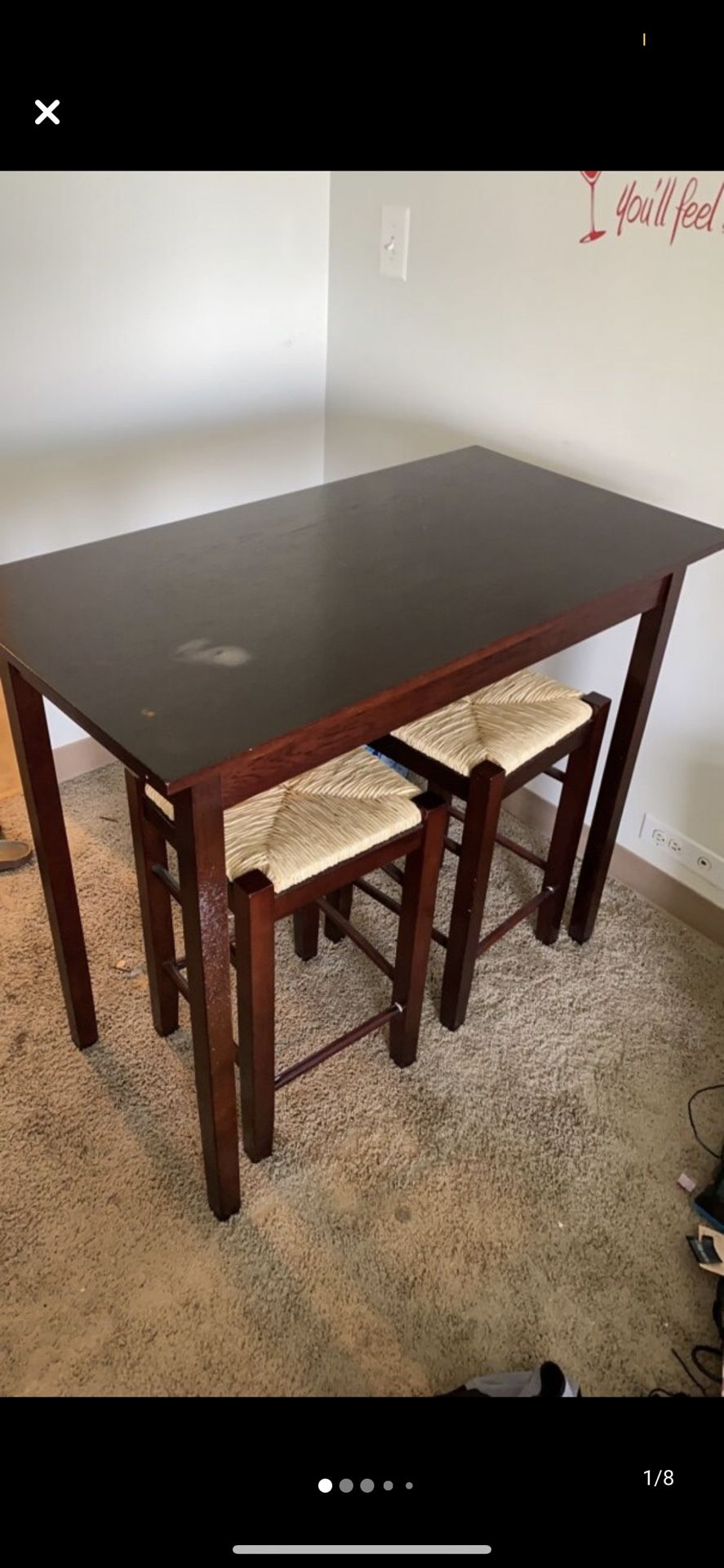 Bar/hightop table and Stool set