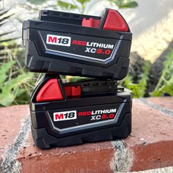 Milwaukee M18 Red Lithium XC 5.0 Batteries 🚨New/Nuevo 