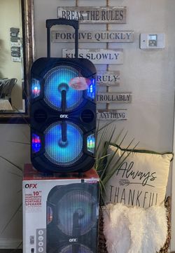 QFX doble 2x 10” Bluetooth rechargeable Party Speaker With Microphone And LED Lights 🔊🎤🎶