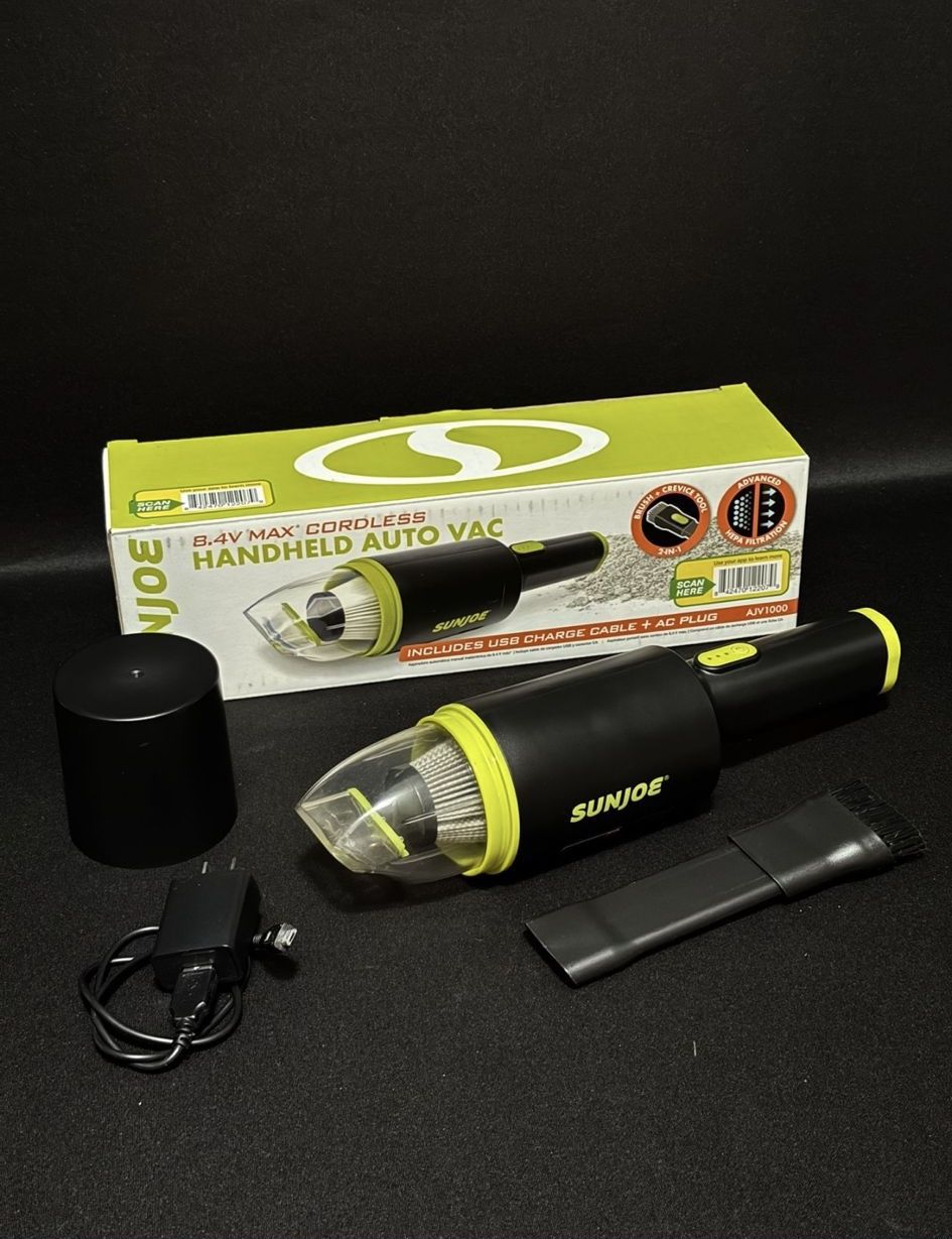 SunJoe Cordless Handheld Car Vacuum - Like New, Open Box