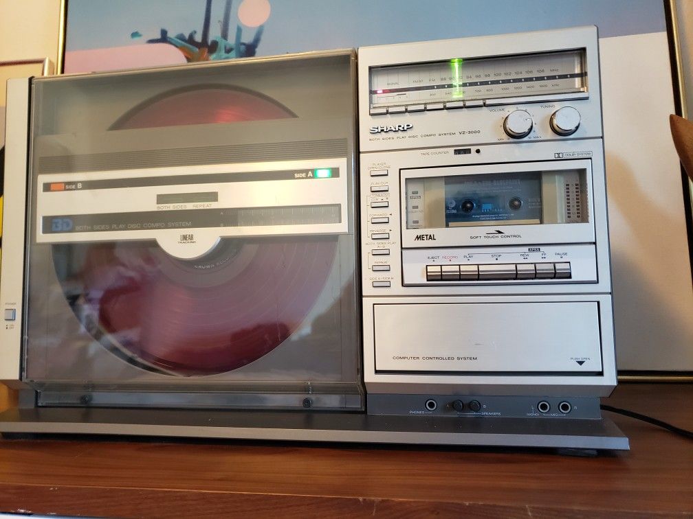 Vintage boombox turntable Sharp VZ-3000 *SOUNDS GREAT, NEEDS TT BELT ...