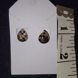 Pierced Multicolor Teardrop Earrings