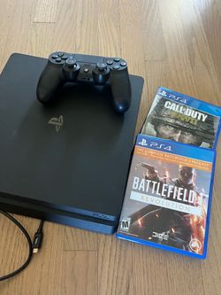 PS4 Slim Console with Controller and 2 Games