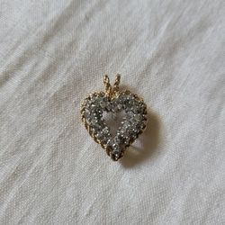 14k Gold Diamond Heart Pendant 