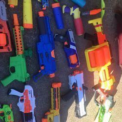 A lot of Nerf guns big and small with ammo and accessories everything goes for $100