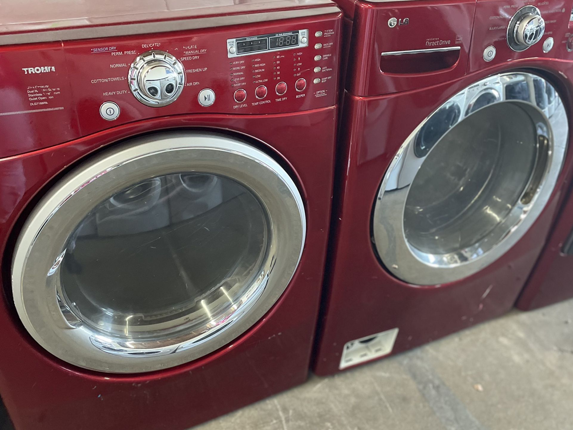 Lg Red Washer And Gas Dryer