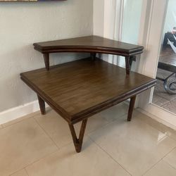 MidCentury Bamboo Rattan Corner Side Table