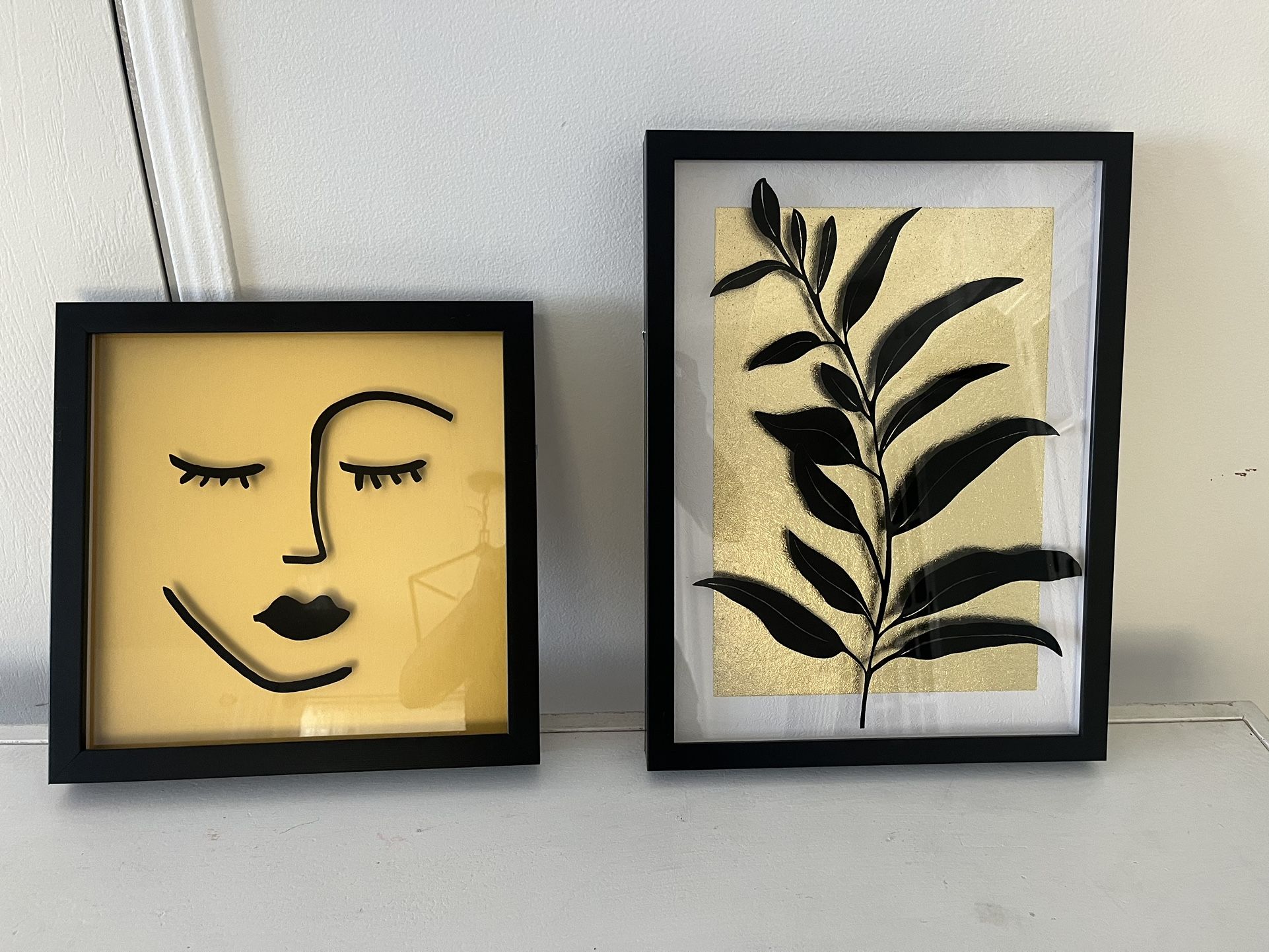 2 New Gold And Black Picture Art 