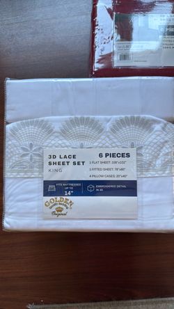 Golden Quality Bedding 3D Lace King Sheet Set
