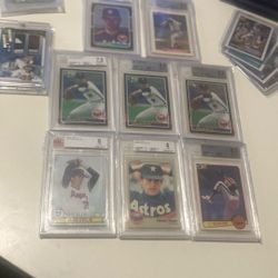 8 card NOLAN Ryan graded Lot BGS 79 Topps, Leaf, 92 Bowman ETC