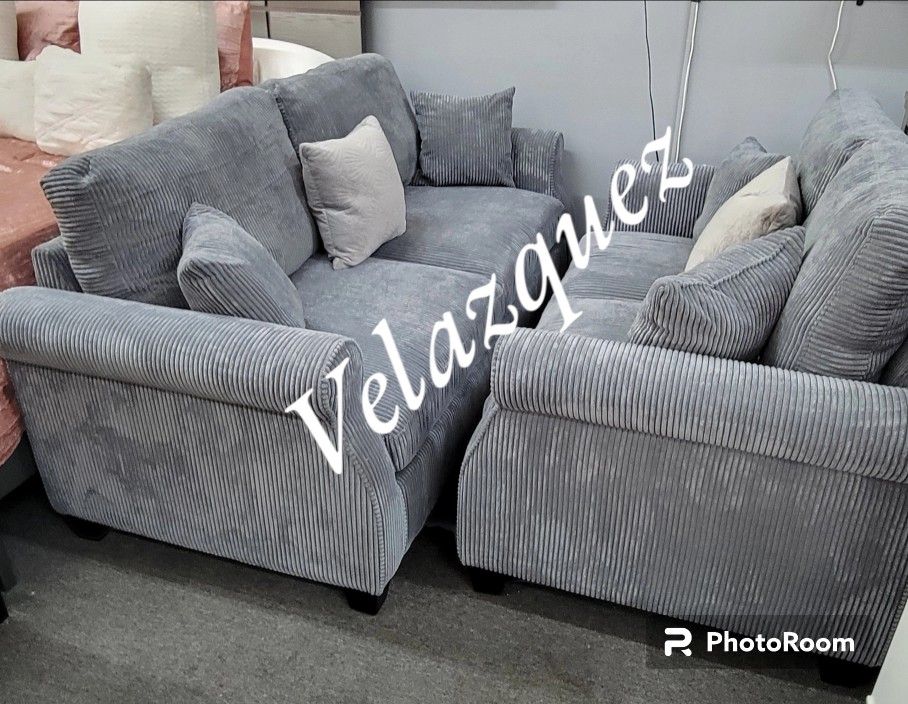 
✅️"Sofa & Loveseat-Dark Gray"
