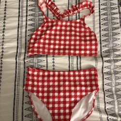Kids XL 14/16 Red & White Bikini