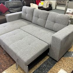 SOFA BED WITH STORAGE REVERSIBLE CHAISE ON SALE ONLY $599!! IN STOCK SAME DAY DELIVERY 🚚 EASY FINANCING 
