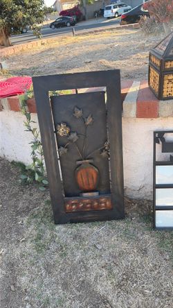 Metal flower art piece