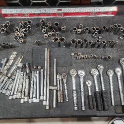 Entire Lot Of Socket Wrenches And Sockets. Snap On, Craftsman, Husky, Pittsburgh 