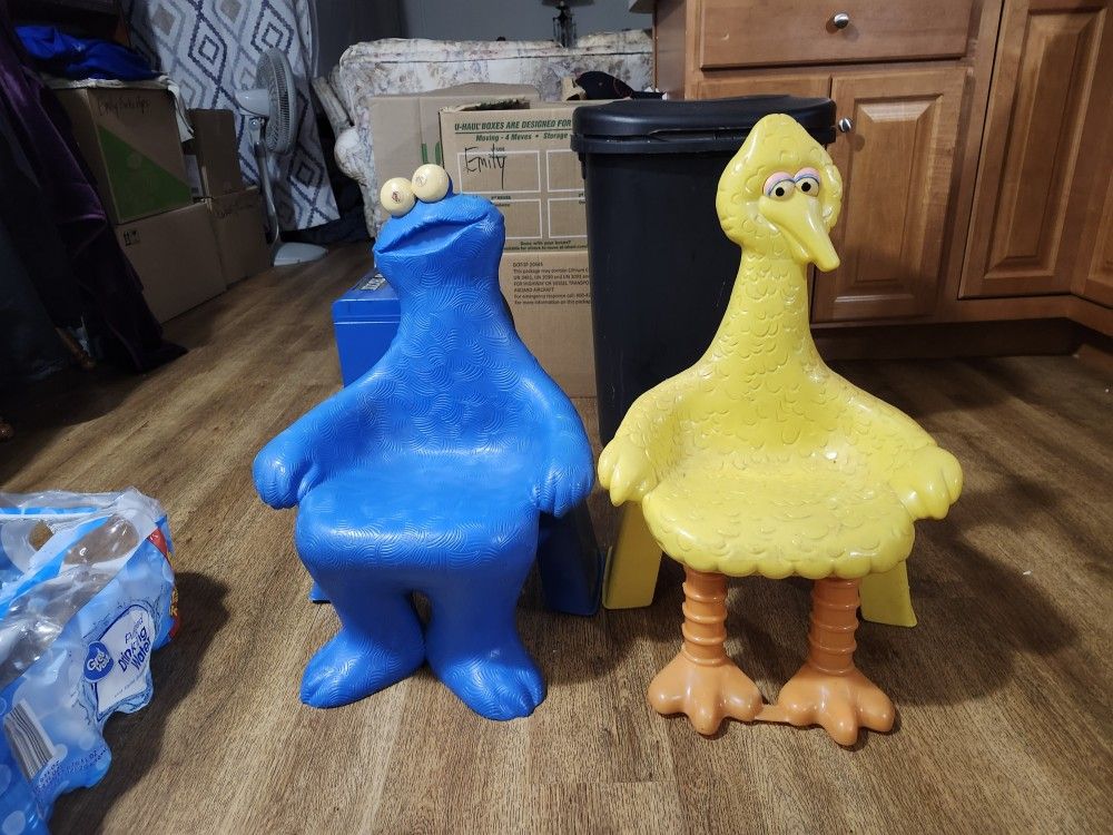 Vintage Big Bird N Cookie Monster Chairs