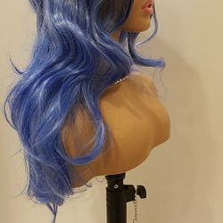 Long Blue Wavy Wig