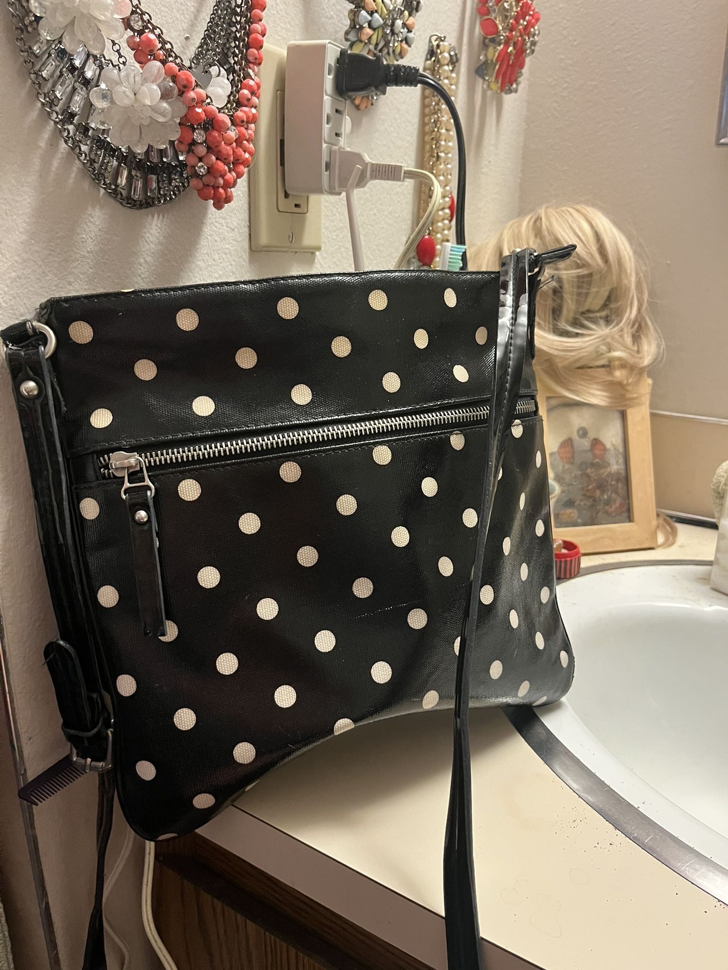 Polkadot Crossbody Messenger Bag