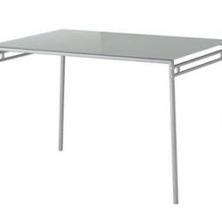 Ikea LAVER tempered glass dining table  – Metal Frame