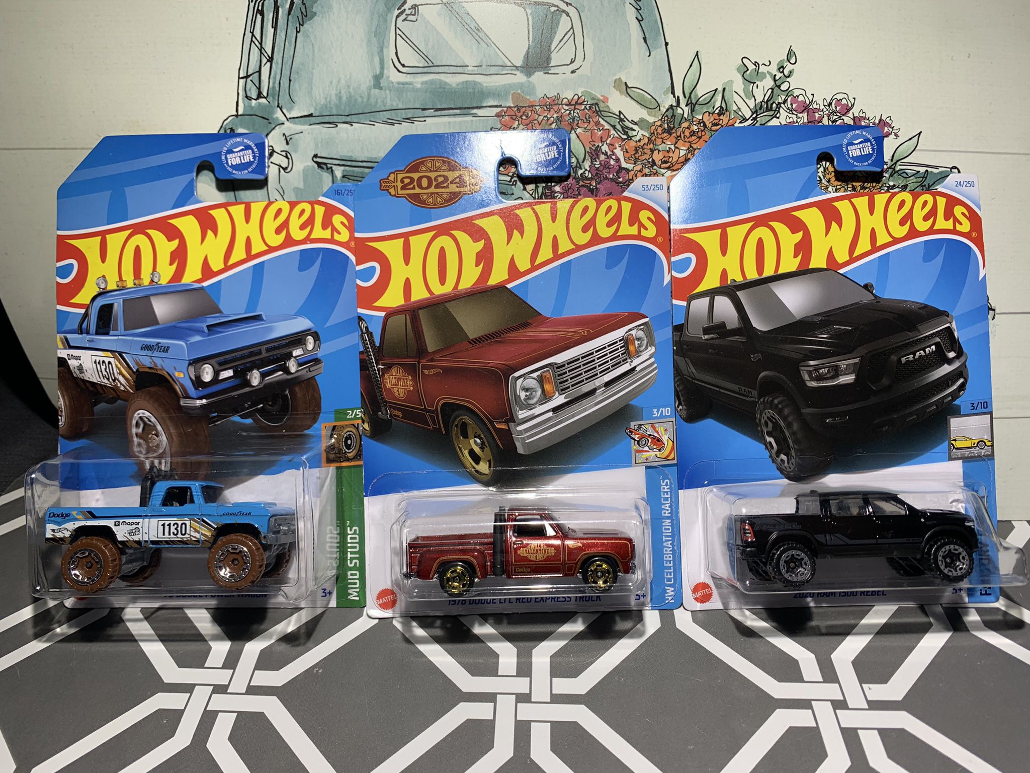 Hot Wheels Dodge Trucks Lot Of 3