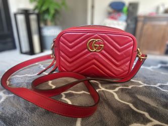 Authentic Gucci Red Mini Marmont Crossbody Bag with COA!!!!!!