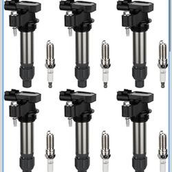 Pack 6 Ignition Coil with 6 Iridium Spark Plug 2010 2012 2013 2014 2015 2016 for Buick for Chevy for Cadillac Malibu Allure Enclave ATS CTS SRX STS Ca