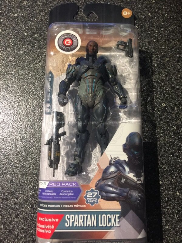 Spartan Locke 6 inch action figure (Un-Helmeted Version) Gamestop Exclusive Figure Mcfarlane Toys Halo 5 Guardians Series 1